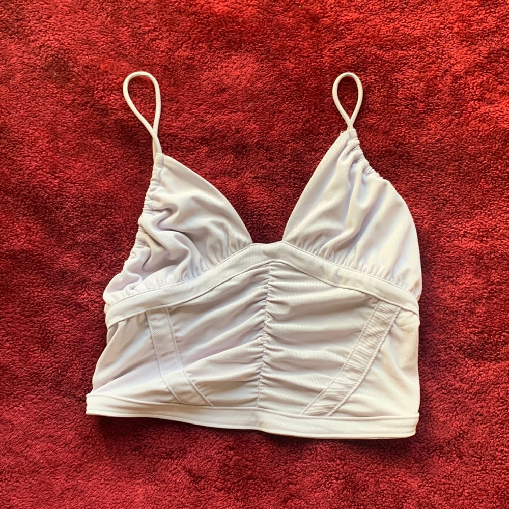 XS Lilac Spaghetti Crop Top Ripped